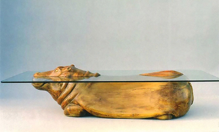 Partially Submerged Hippo Table
