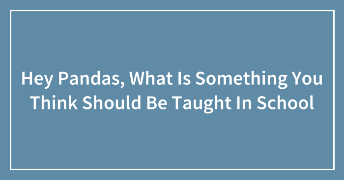 Hey Pandas, What Is Something You Think Should Be Taught In School (Closed)