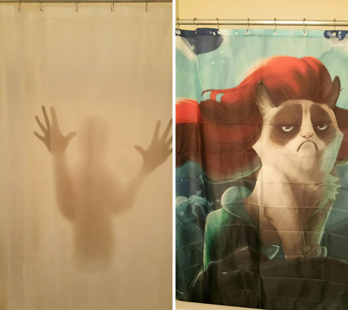 Girlfriend Didn't Like My Shower Curtain So She Got Me A New One