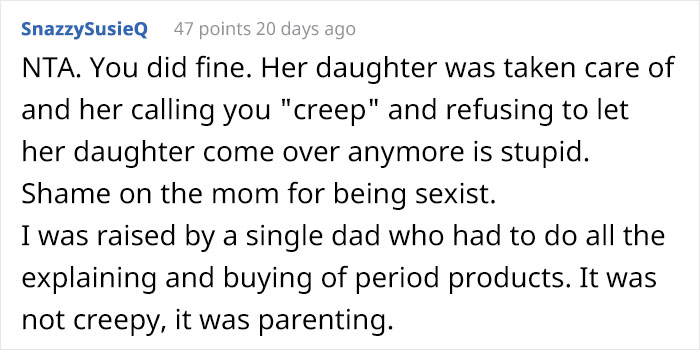 Dad Let His Daughter's Friend Use Sanitary Pads In His House, Gets Called A Creep