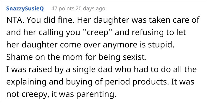 Dad Let His Daughter's Friend Use Sanitary Pads In His House, Gets Called A Creep Dad Let His Daughter's Friend Use Sanitary Pads In His House, Gets Called A Creep