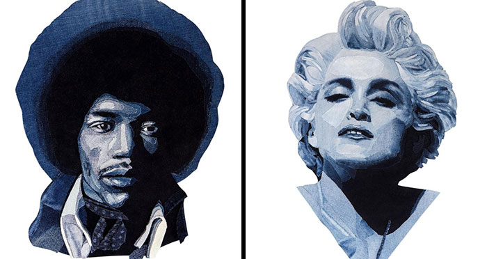 15 Denim Portraits Of Celebrities And Famous Personalities By Ian Berry