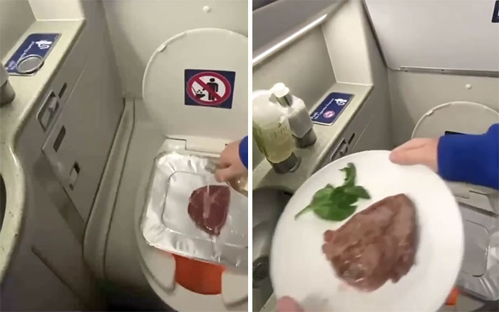Cooking A Steak On A Plane