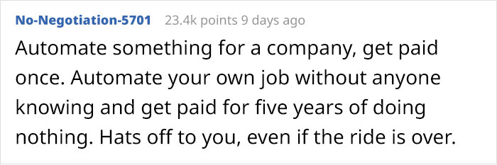 "You've Won The Game": Employee Hacks His Job, Gets Paid To Do Nothing For 5 Years "You've Won The Game": Employee Hacks His Job, Gets Paid To Do Nothing For 5 Years