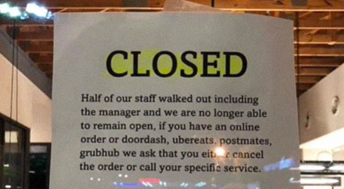 ‘Chipotle’ Sign Saying Staff ‘Walked Out’ Goes Viral (Plus 22 More Similar Signs From Other US Businesses)