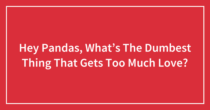 Hey Pandas, What’s The Dumbest Thing That Gets Too Much Love? (Closed)