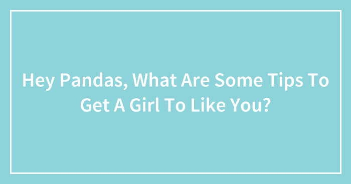 Hey Pandas, What Are Some Tips To Get A Girl To Like You?