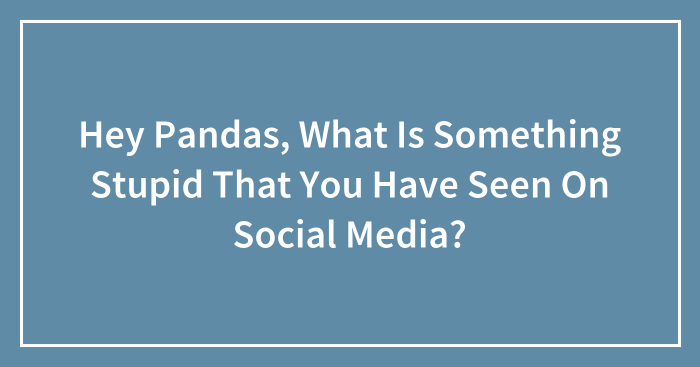 Hey Pandas, What Is Something Stupid That You Have Seen On Social Media?