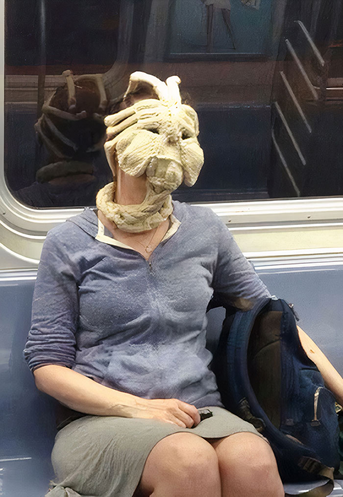 Aw, She Knit Herself A Mask