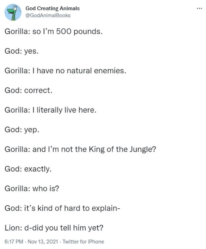 God Creates A Gorilla