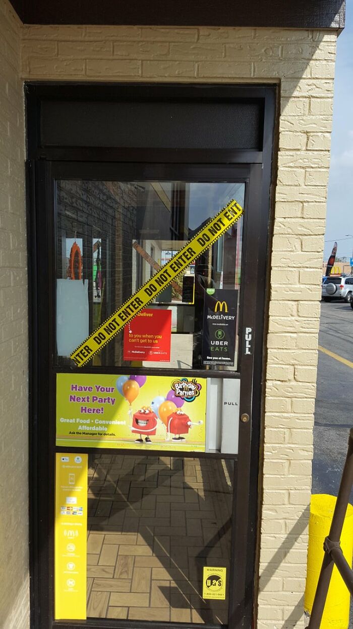 Brilliant Halloween Decorations On This McDonald's Door