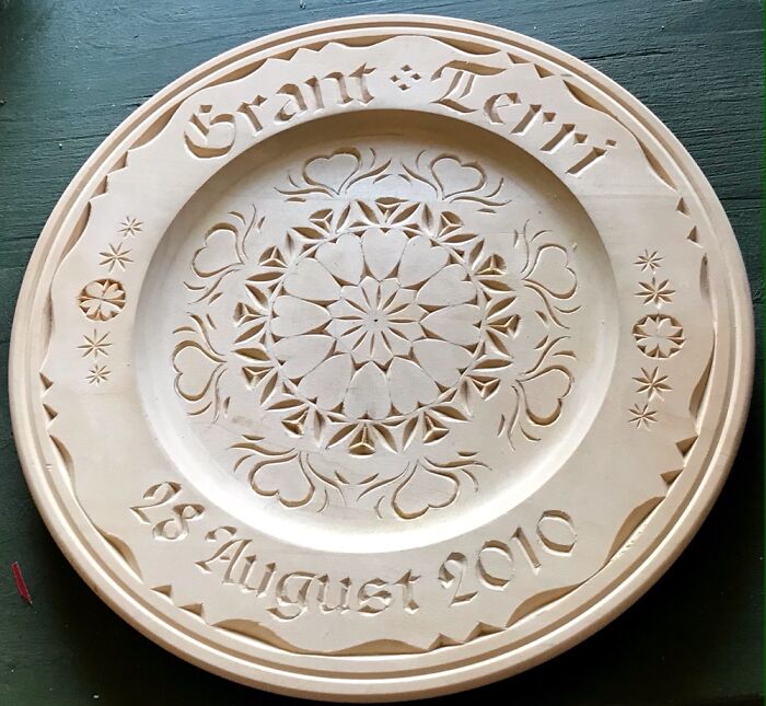 Latest ‘Chip Carved’ Wedding Plate I Made