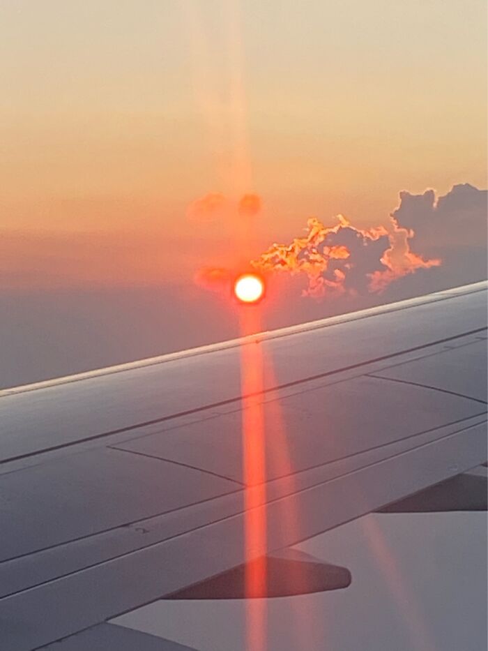 Got To See The Sunset From A Plane The Colors Were So Much Brighter Irl