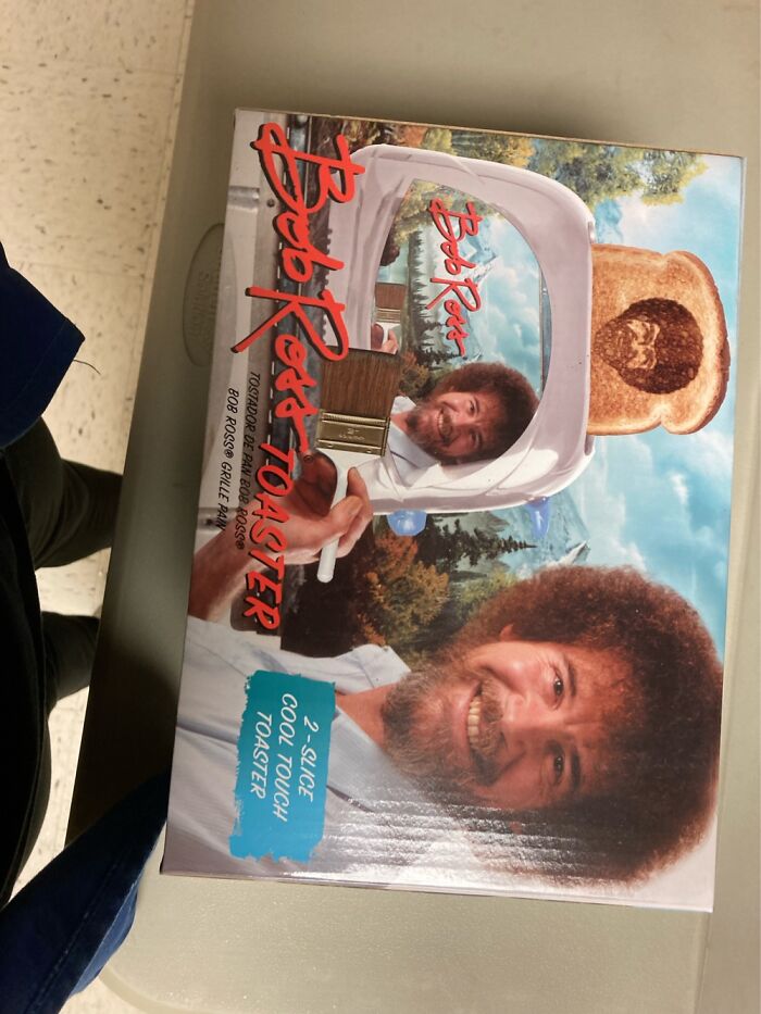 Bob Ross Painting A Bob Ross Toaster While Toasting A Picture Of Bob Ross