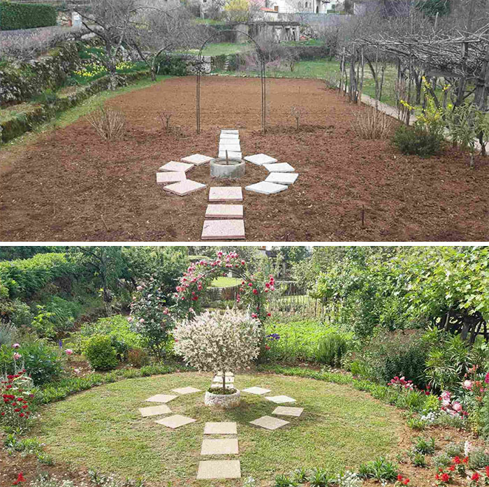 What A Difference A Few Years Can Make. Idea 2017 vs. Established Garden 2020