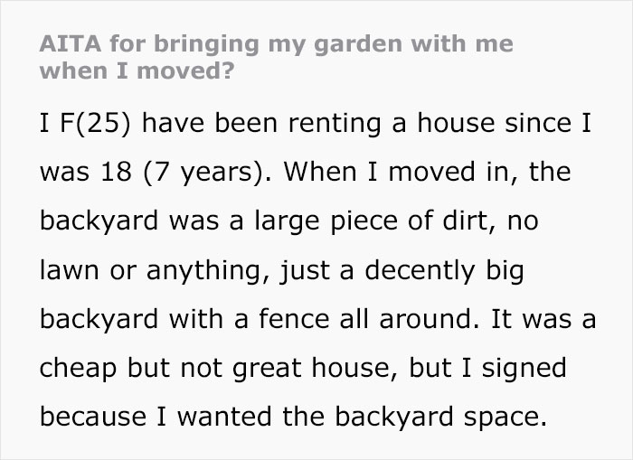 Landlords Didn't Expect Tenant Would Move Her Garden With Her, Have Potential Buyers Walk Out