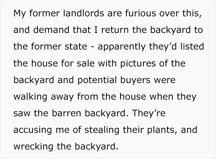 Landlords Didn't Expect Tenant Would Move Her Garden With Her, Have Potential Buyers Walk Out Landlords Didn't Expect Tenant Would Move Her Garden With Her, Have Potential Buyers Walk Out