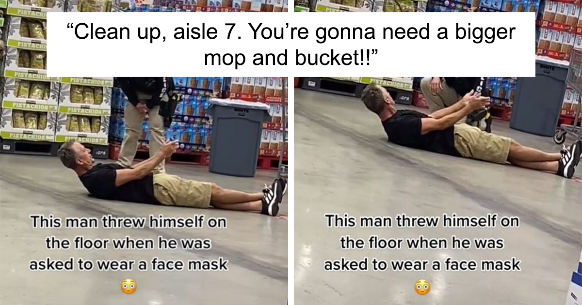 AntiMasker Gets Roasted Online For Lying On Costco Floor For 8 Minutes
