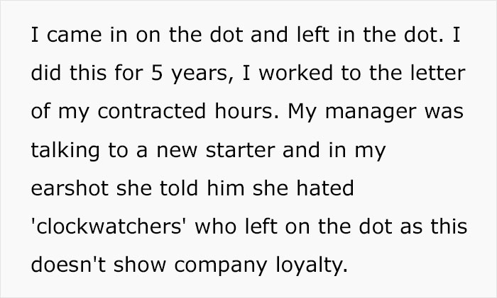 After Not Receiving Loyalty From The Company, Employee Starts Leaving Work Right On The Dot, Maliciously Complying With The Manager's Views