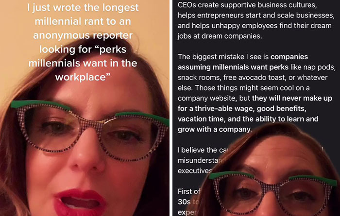 Woman Shares What Workplace Perks Millennials Would Give Up In Exchange For These 8 Benefits