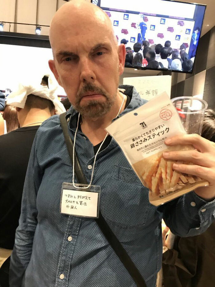 A Gaijin Who Is Upset Because He Accidentally Bought Doggy Snacks Instead Of Human Snacks