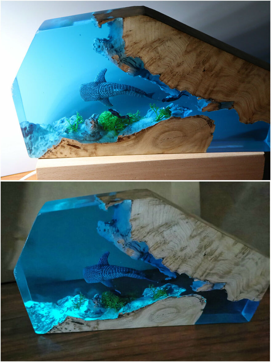 Wood Resin Lamp | Resin Night Light | Wood Resin Decor Wood Resin Lamp | Resin Night Light | Wood Resin Decor