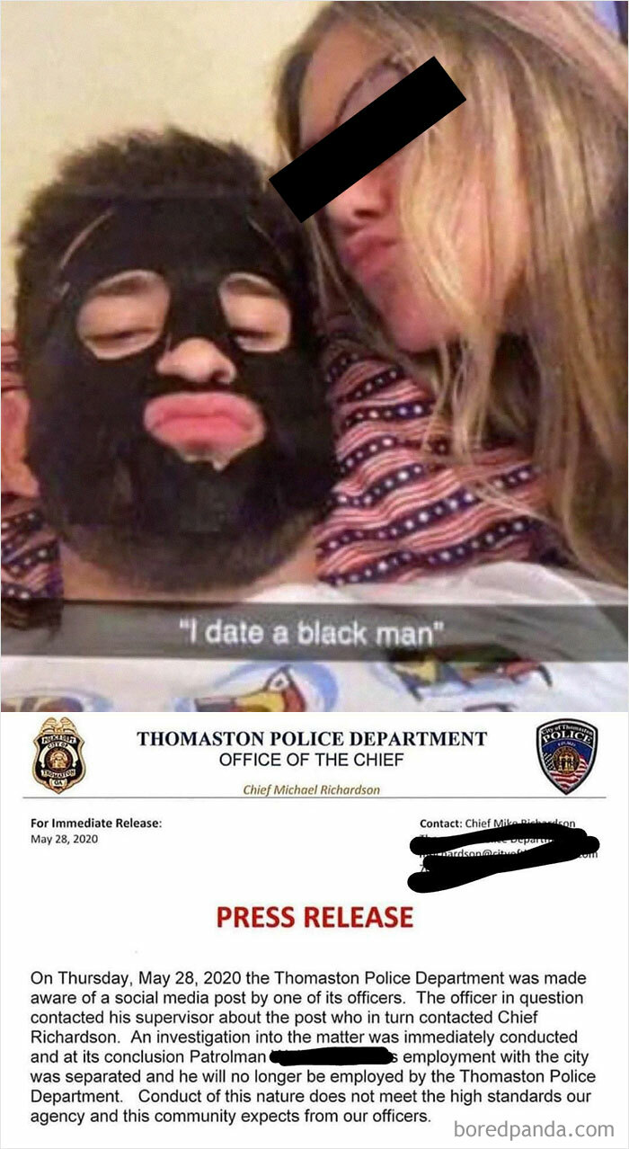 Local Cop And GF Decided To Be Racist On Snapchat. Less Than 48 Hours Later, Job Goes Bye Bye...