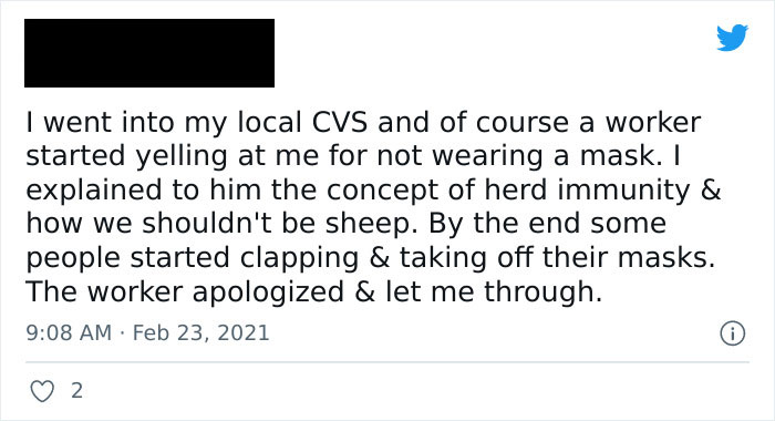 Woman Convinces Everyone At CVS To Take Off Their Masks - No Really This Happened I Was The One Clapping