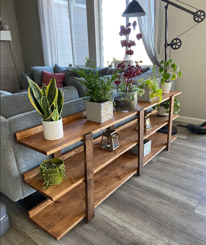 Couldn’t Find The Right Size Shelf For Some Of My Plants So Decided To Try Out My High School Wood Working Skills And Make One Myself!