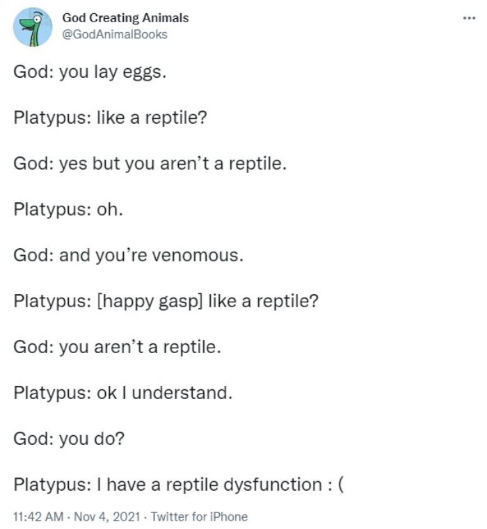 God Creates A Platypus