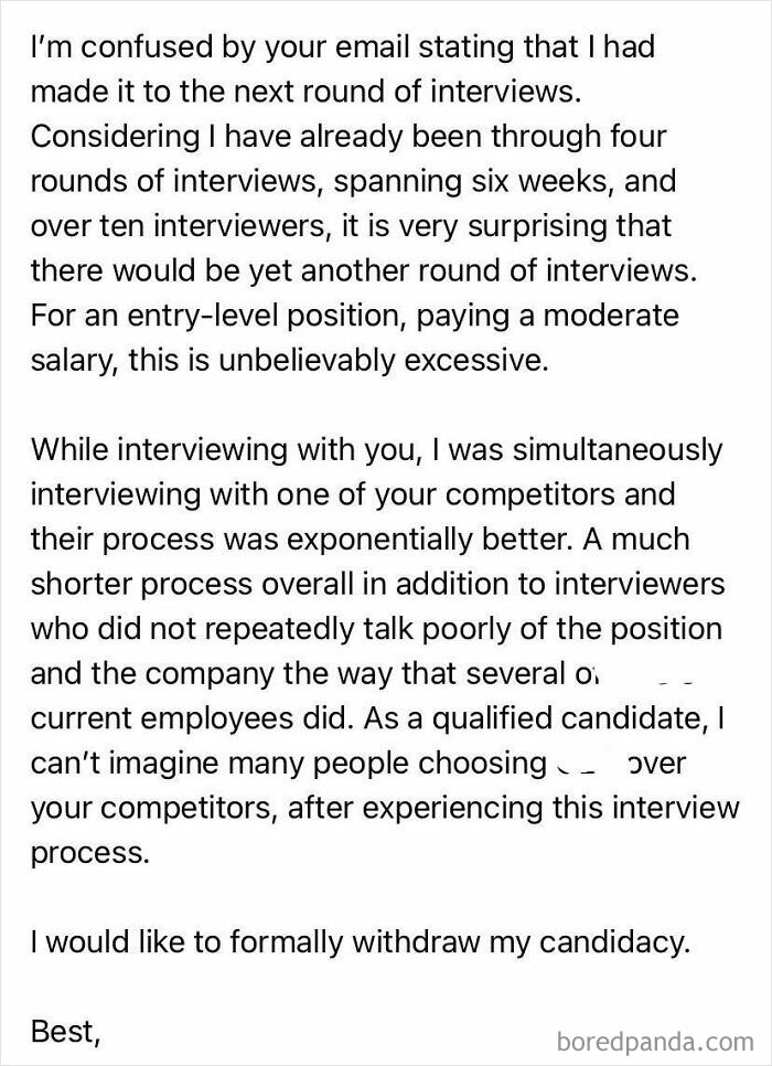 I Have Been Interviewing With A Company For Over 6 Weeks And Have Talked To Ten Different Interviewers. Emailed Today Saying I’ve Moved To The Next Round. Finally Sick Of It