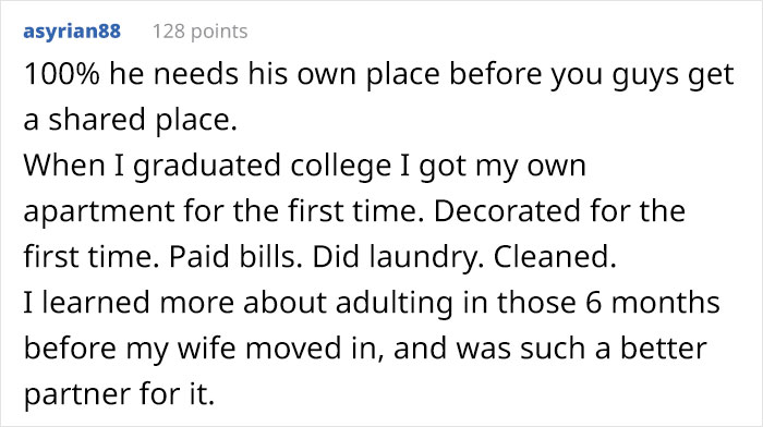 Woman Refuses To Move In With Her Boyfriend Until He Learns Some Basic Chores, Asks If She's Wrong