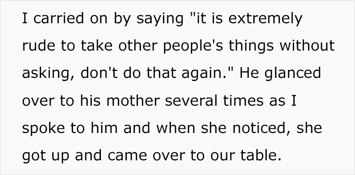 Woman Rebukes An Annoying Child For Touching Her Stuff At A Restaurant, Gets Confronted By His Mother Woman Rebukes An Annoying Child For Touching Her Stuff At A Restaurant, Gets Confronted By His Mother