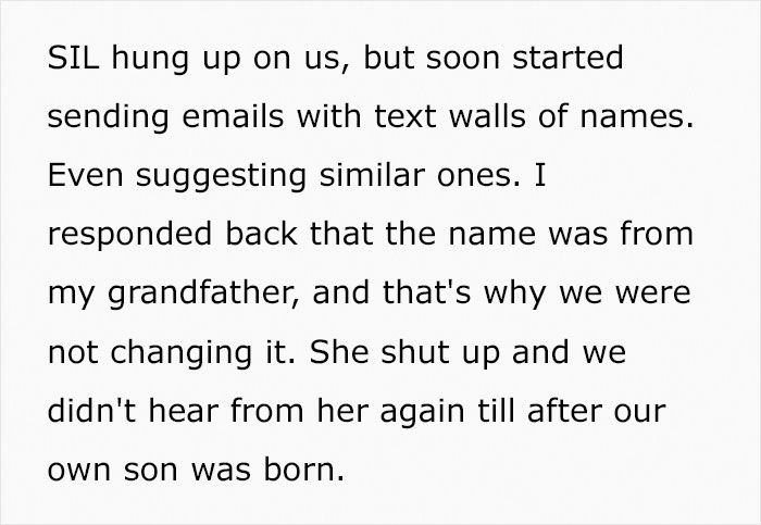 Sister-In-Law Steals Baby Name Out Of Spite, Regrets It After The Couple's Reaction Sister-In-Law Steals Baby Name Out Of Spite, Regrets It After The Couple's Reaction