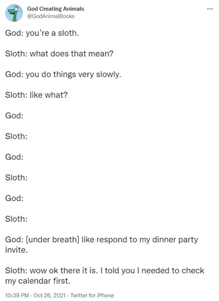 God Creates A Sloth