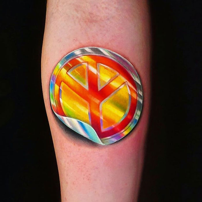 This Brazilian Artist Created 15 Tattoos That Look Like Holographic Stickers