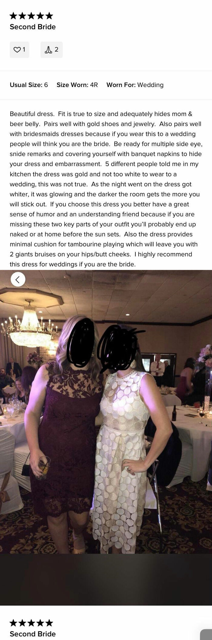 “Second Bride” Came Across This Browsing A Dress Rental Site