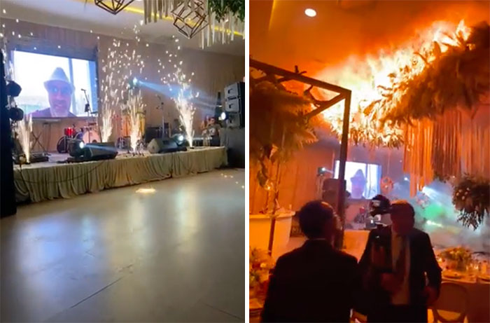Indoor Fireworks Before First Dance