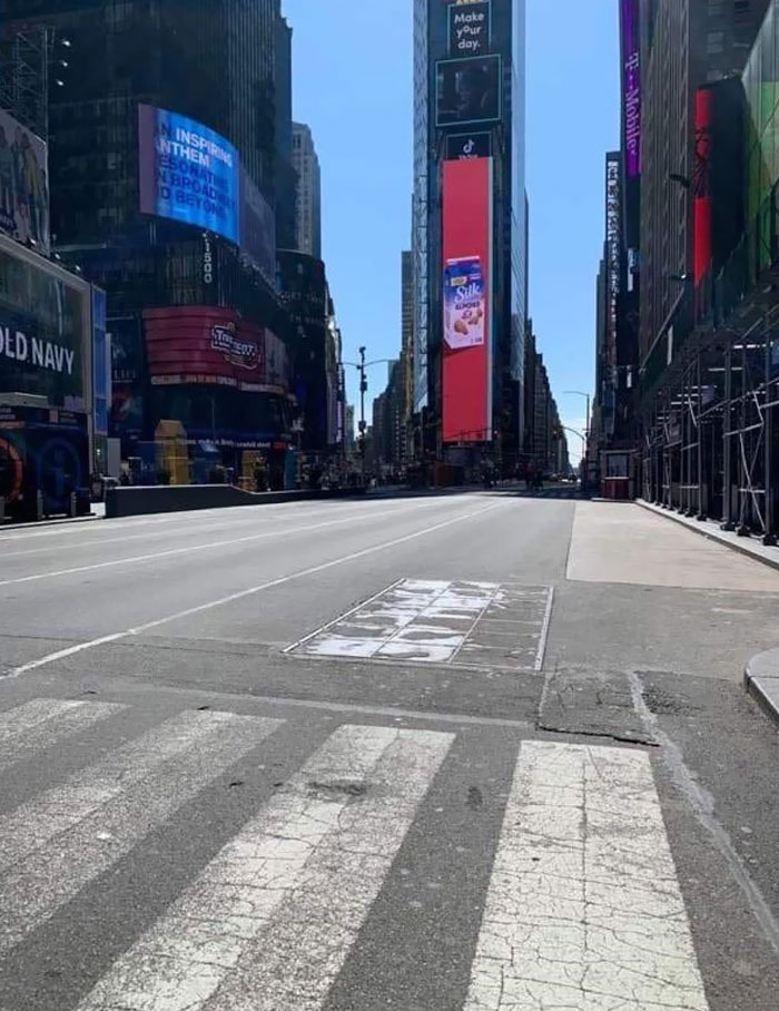 Taken In Times Square Today, And Almost No One In Sight. Very Eerie
