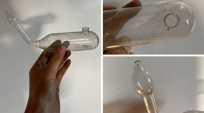 A Very Light Glass Tube With A Hole At The Top And A Thinner, Upwards Bending Tube Coming Out From One Side. Found In My Grandpa‘S Attic In Switzerland
