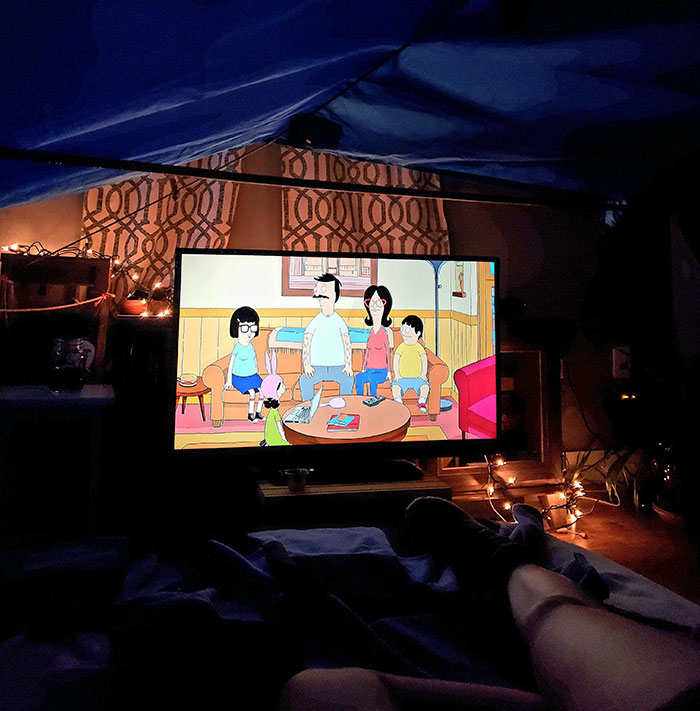 It's My Birthday. My Husband Made Me A Blanket Fort In The Living Room, Bought Me A Season Of Bob's Burgers And A Bottle Of Wine. He's A Great Man