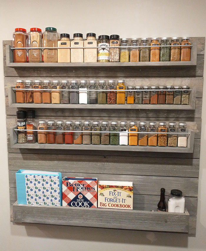 My Husband Built Me This Beautiful Wall To Hold All My Spices And Blends