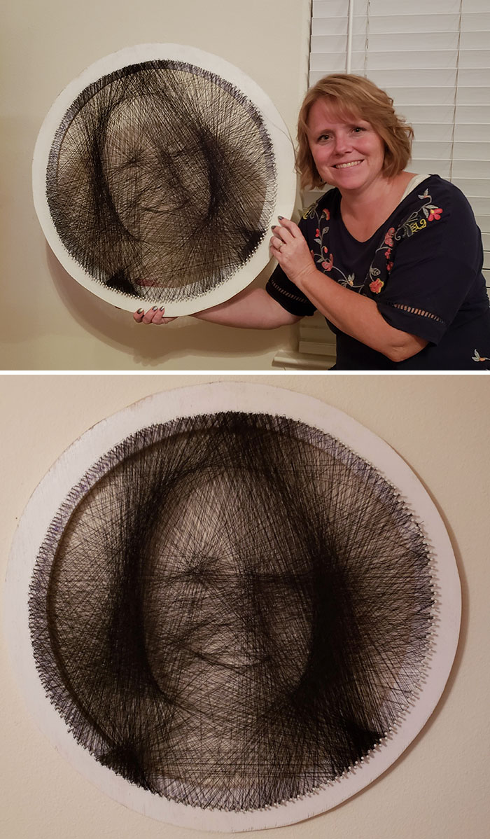 I Made A String Art Of My Beautiful Wife For Mother's Day