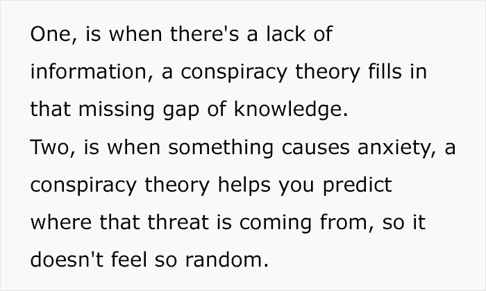 Psychology Educator Gives 4 Reasons Explaining Why People Fall For Conspiracy Theories