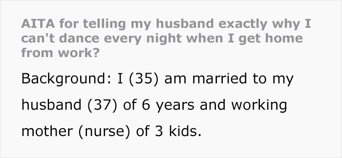 Man Asks His Wife Why She Doesn't Dance For Him Every Night After Work Like BIL's Girlfriend, Is Left Embarrassed When She Drops The Real Reason Man Asks His Wife Why She Doesn't Dance For Him Every Night After Work Like BIL's Girlfriend, Is Left Embarrassed When She Drops The Real Reason