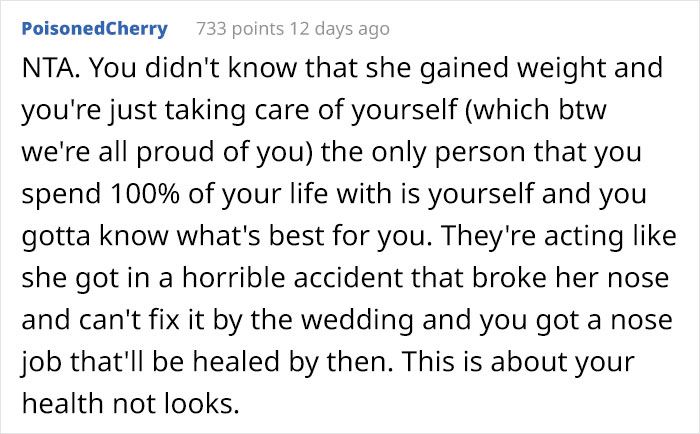 "I've Always Been The 'Fat Sister':" Woman Loses A Lot Of Weight Before Sister's Wedding, Bride Freaks Out "I've Always Been The 'Fat Sister':" Woman Loses A Lot Of Weight Before Sister's Wedding, Bride Freaks Out