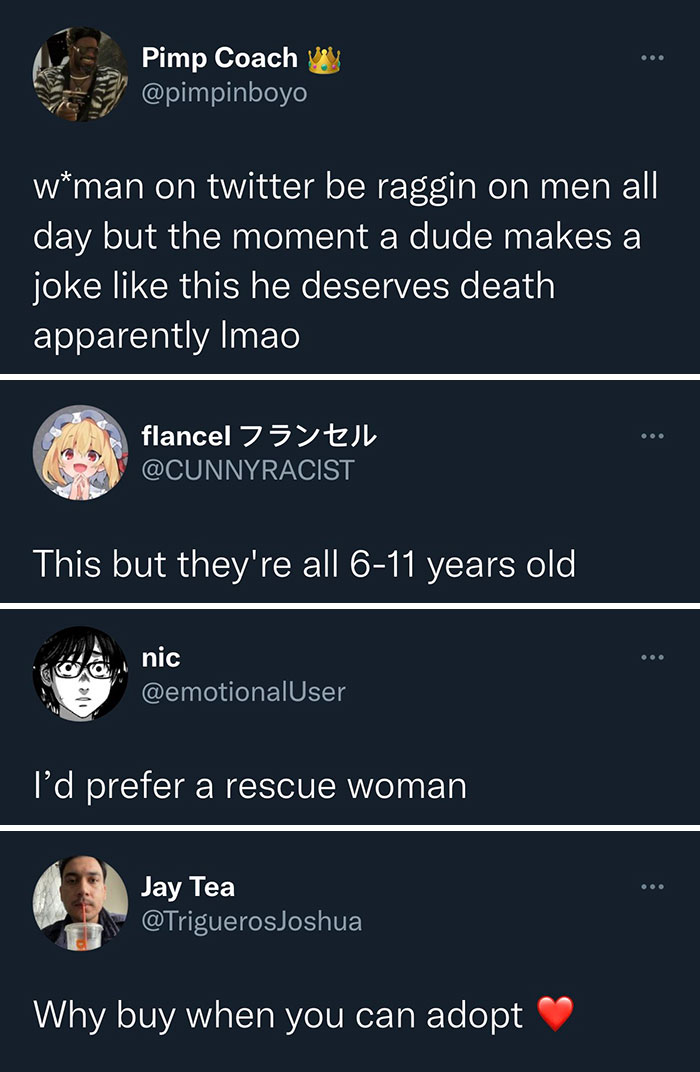 Woman Calls Out Toxic Men Who Pass Off Their Misogyny As 'Edgy' Jokes, Shows Horrific Screenshots Woman Calls Out Toxic Men Who Pass Off Their Misogyny As 'Edgy' Jokes, Shows Horrific Screenshots