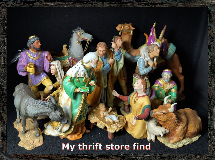 I Found Cute Old Nativity Figures At My Local Thrift Store