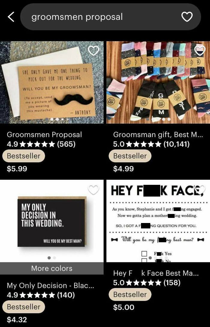 Frankly, I Feel Bad That The Bridesmaids Proposal Side Of Etsy Is So Cute, But The Groomsmen Proposal Side Is Just Littered With… This