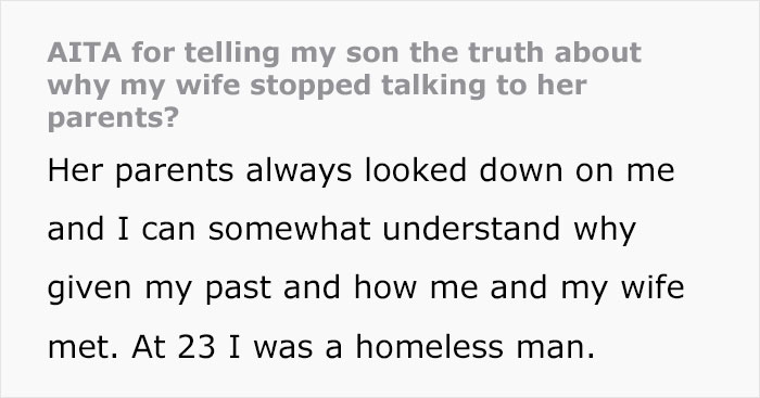 Dad Explains To 16 Y.O. Son That His Grandparents Cut Their Family Off Because Dad Used To Be Homeless, Ends Up Causing Family Drama Dad Explains To 16 Y.O. Son That His Grandparents Cut Their Family Off Because Dad Used To Be Homeless, Ends Up Causing Family Drama